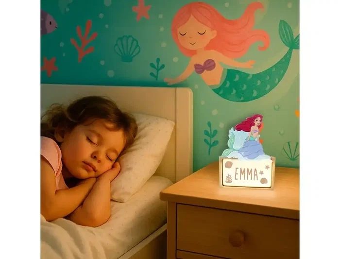 Wondee Lámpara de Madera Ariel Personalizable, Luz LED con Batería, Flujo Luminoso 60 Lúmenes