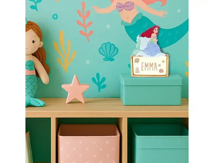 Wondee Lámpara de Madera Ariel Personalizable, Luz LED con Batería, Flujo Luminoso 60 Lúmenes