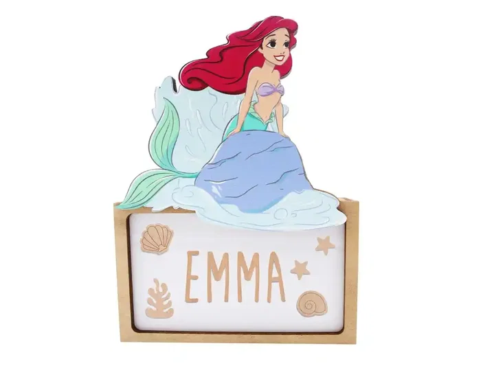 Wondee Lámpara de Madera Ariel Personalizable, Luz LED con Batería, Flujo Luminoso 60 Lúmenes