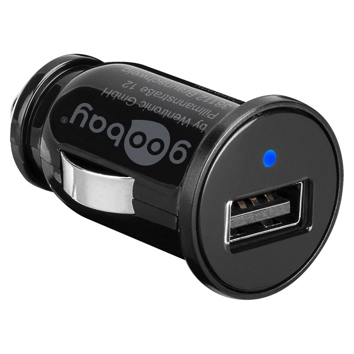 GOOBAY Alimentador USB para coche 5W con salida USB-A, Negro GOOBAY Alimentador USB para coche 5W con salida USB-A, Negro