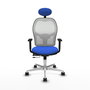 PIQUERAS Y CRESPO Silla de oficina Jorquera con mecanismo Sincro/Traslack, Azul y Blanco