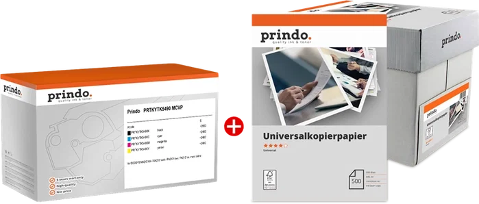 Prindo PRTKYTK5490 MCVP Classic Pack de Tintas Negro, Cian, Magenta, Amarillo y Blanco Prindo PRTKYTK5490 MCVP Classic Pack de Tintas Negro, Cian, Magenta, Amarillo y Blanco