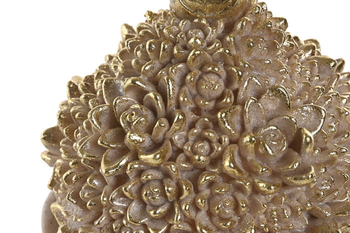 DKD Home Decor Figura de Buda Beige y Dorado