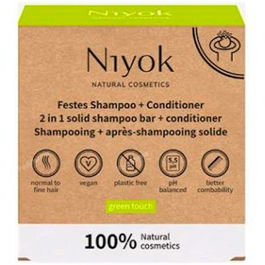 NIYOK Champu + Acondicionador Solido Green Touch 80 Gr Vegano Sin Plástico