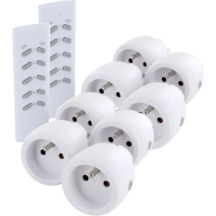 Chacon CHA5411478541295 - Paquete de 2 Enchufes de Pared con Interruptor, 16A 3500W Máx., Para Interiores