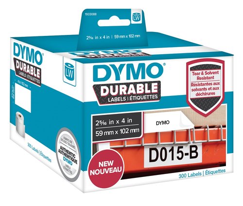 Dymo Etiqueta Durable Blanca 59mm x 102mm (300 unidades)