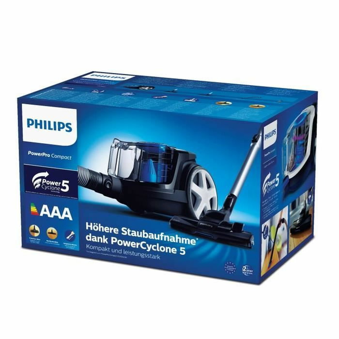 Philips Aspirador de bidón sin bolsa FC9331/09 - 900 W - 1.5 L - Negro y azul intenso Philips Aspirador de bidón sin bolsa FC9331/09 - 900 W - 1.5 L - Negro y azul intenso