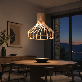 MIMAX LIGHTING Lámpara Colgante Bio de Madera con Casquillo E27