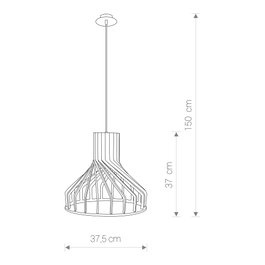 MÍMESIS Lámpara Colgante Bio Madera 1xE27