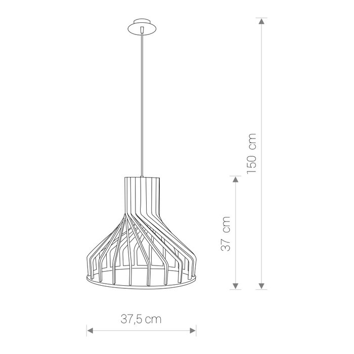 MÍMESIS Lámpara Colgante Bio Madera 1xE27 MÍMESIS Lámpara Colgante Bio Madera 1xE27