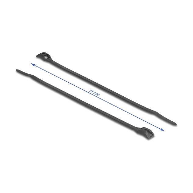 DeLOCK Brida para cables con cabeza plana 110 x 2,5 mm, 100 piezas, Negro DeLOCK Brida para cables con cabeza plana 110 x 2,5 mm, 100 piezas, Negro
