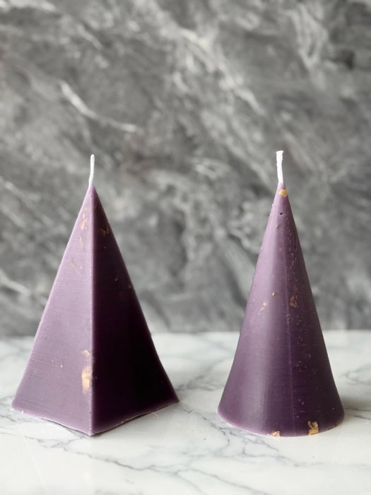 Aberto Design Glamour Candle 17M Set de Velas 100% SOYA Púrpura 6x12x6cm