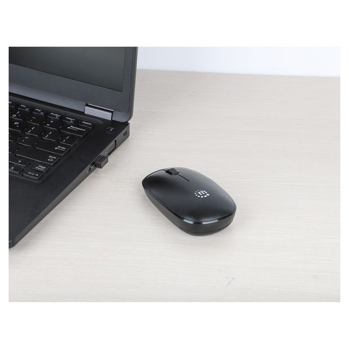 MANHATTAN Ratón Óptico Inalámbrico MW3050, Negro, 3 Botones, Rueda, 1200 DPI, 2.4 GHz, Alcance 10m, USB, Ambidiestro, Pilas AA Incluidas, 3 Años Garantía MANHATTAN Ratón Óptico Inalámbrico MW3050, Negro, 3 Botones, Rueda, 1200 DPI, 2.4 GHz, Alcance 10m, USB, Ambidiestro, Pilas AA Incluidas, 3 Años Garantía