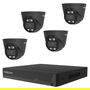 Foscam Kit de Cámaras de Vigilancia FN9108E-T4-2T Negro con NVR, 4 Cámaras Inalámbricas Exterior, 5MP, Visión Nocturna 20m, Micrófono Integrado, PoE