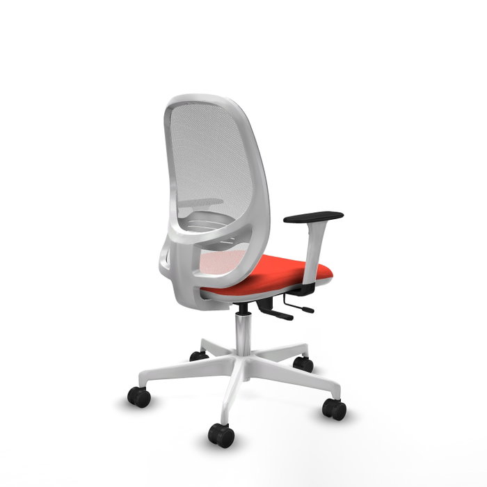 PIQUERAS Y CRESPO Silla de oficina Cilanco con mecanismo Sincro/Traslack, Naranja oscuro y Blanco