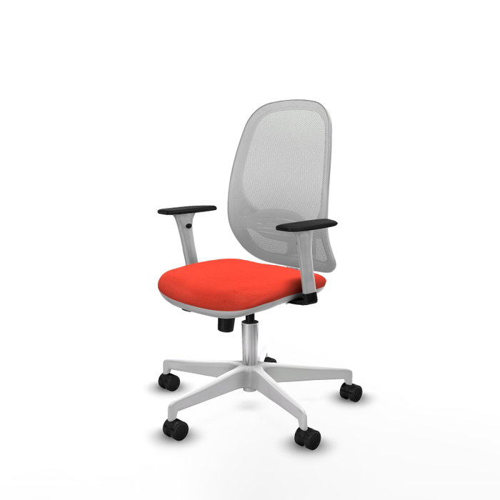 PIQUERAS Y CRESPO Silla de oficina Cilanco con mecanismo Sincro/Traslack, Naranja oscuro y Blanco