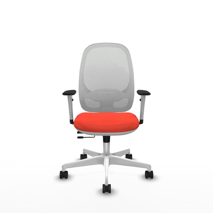 PIQUERAS Y CRESPO Silla de oficina Cilanco con mecanismo Sincro/Traslack, Naranja oscuro y Blanco