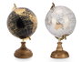 Giftdecor Globo Terráqueo Decorativo 15 cm - Surtido en Blanco, Oro y Negro, Madera, Plástico y Hierro, Dimensiones 18x28.5x16.5 cm (Set de 8)