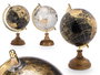 Giftdecor Globo Terráqueo Decorativo 15 cm - Surtido en Blanco, Oro y Negro, Madera, Plástico y Hierro, Dimensiones 18x28.5x16.5 cm (Set de 8)