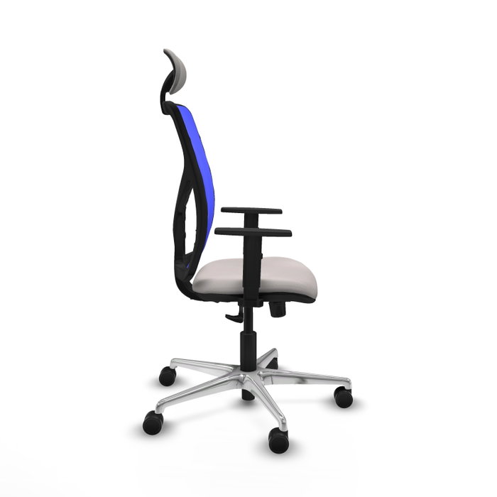 PIQUERAS Y CRESPO Silla de oficina Motilla con mecanismo Sincro, Blanco y Azul