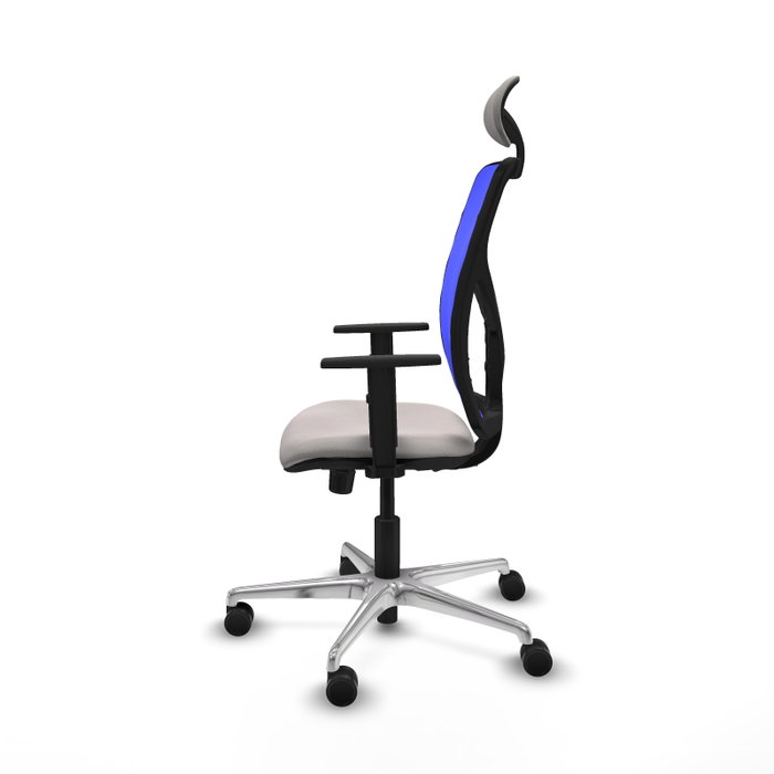 PIQUERAS Y CRESPO Silla de oficina Motilla con mecanismo Sincro, Blanco y Azul