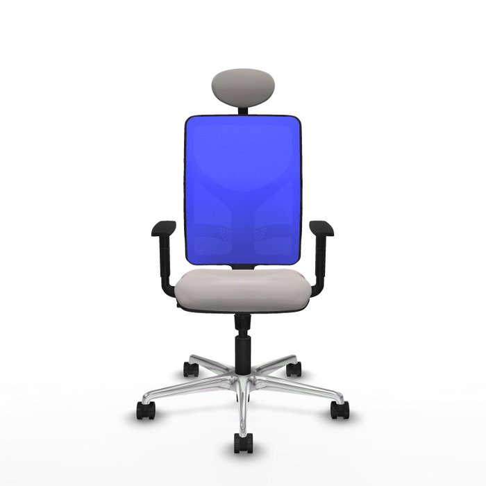 PIQUERAS Y CRESPO Silla de oficina Motilla con mecanismo Sincro, Blanco y Azul