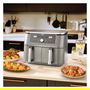 Ninja DZ400EU Freidora de Aire Caliente de Doble Zona, 9.5L, 4kg de Capacidad, 240°C, Gris