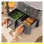 Ninja DZ400EU Freidora de Aire Caliente de Doble Zona, 9.5L, 4kg de Capacidad, 240°C, Gris