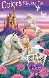 BOOK'N'APP Elfos y unicornios (3D Lenticular) ('Color & Sticker Fun')