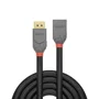 Lindy 36495 Cable de Extensión DisplayPort 1.4 (Macho-Hembra) 0.5 m, Negro, 8K UHD 7680x4320 a 60 Hz, 32.4 Gbit/s, Contactos Chapados en Oro