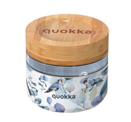 QUOKKA Recipiente de comida quokka cristal 500ml con funda deli blue nature