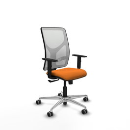 PIQUERAS Y CRESPO Silla de oficina Motilla Naranja y Blanco con mecanismo Sincro