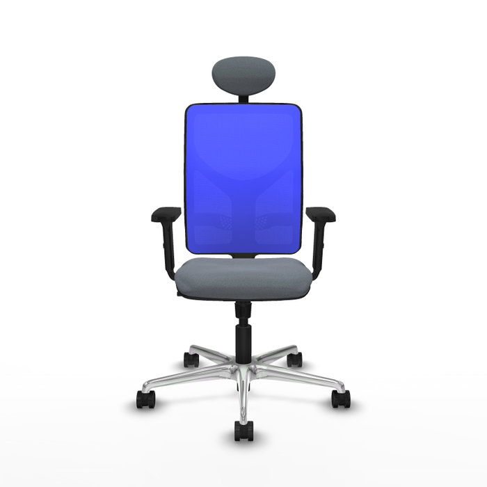 PIQUERAS Y CRESPO Silla de oficina Motilla con mecanismo Sincro, Tela Gris y Malla Azul