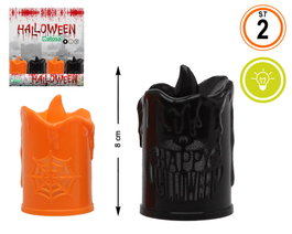 Vela Decorativa 8x5 cm con Luz LED (2 Unidades) para Halloween y Ambientes Misteriosos