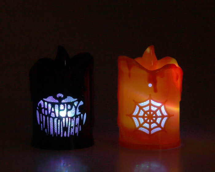 Vela Decorativa 8x5 cm con Luz LED (2 Unidades) para Halloween y Ambientes Misteriosos
