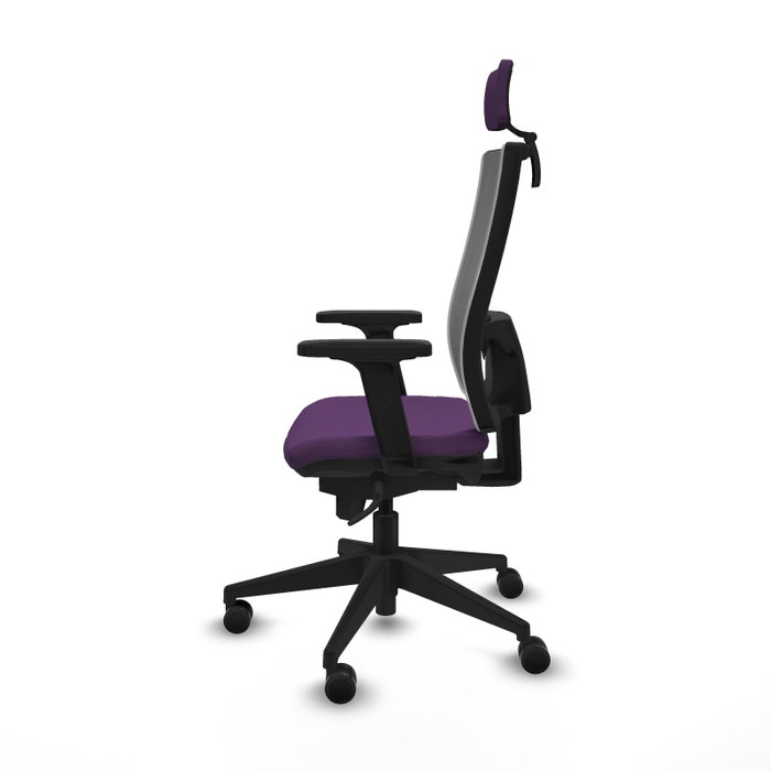 PIQUERAS Y CRESPO Silla de oficina Horna con mecanismo Sincro, Morado y Gris