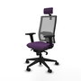PIQUERAS Y CRESPO Silla de oficina Horna con mecanismo Sincro, Morado y Gris