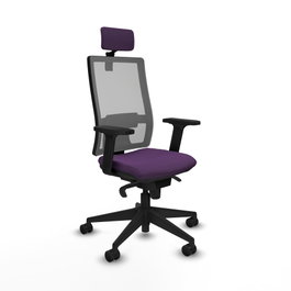 PIQUERAS Y CRESPO Silla de oficina Horna con mecanismo Sincro, Morado y Gris