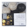 Home Deco Factory Guirnalda Luz 15 Led Negro y Dorado, Conexión Usb, Ideal para Decoración