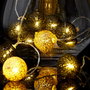 Home Deco Factory Guirnalda Luz 15 Led Negro y Dorado, Conexión Usb, Ideal para Decoración