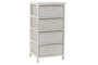 DKD Home Decor Cajonera de Bambú y Paulownia Blanca de 4 Cajones
