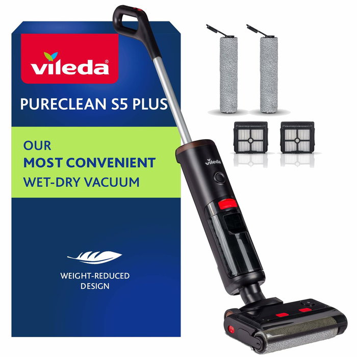 Vileda PureClean S5 Plus Robot Aspirador Húmedo/Seco Negro/Plata