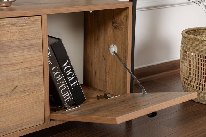 Nordure Consola Pino Atlántico Negro 120x77x29.5 cm