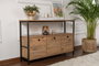 Nordure Consola Pino Atlántico Negro 120x77x29.5 cm