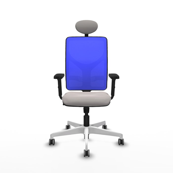PIQUERAS Y CRESPO Silla de oficina Motilla con Mecanismo Sincro Azul y Blanco
