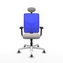 PIQUERAS Y CRESPO Silla de oficina Motilla con Mecanismo Sincro Azul y Blanco