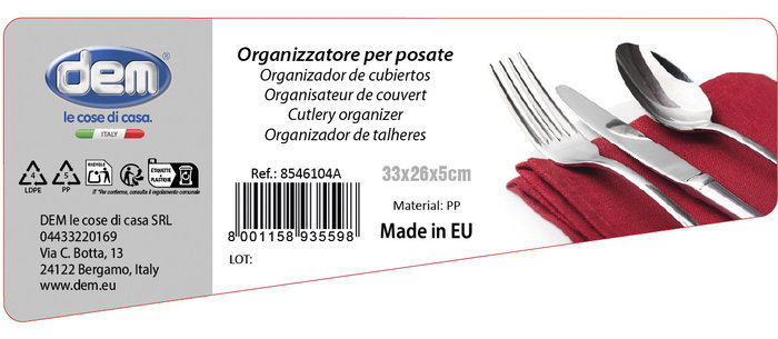 Inde Organizador De Cubiertos 5 Divisiones Blanco 25.9 cm x 4.7 cm x 33 cm (6 Unidades) Inde Organizador De Cubiertos 5 Divisiones Blanco 25.9 cm x 4.7 cm x 33 cm (6 Unidades)