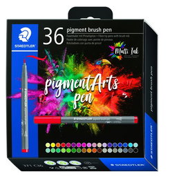 Rotulador Fibra Staedtler Pigment Arts Pen Punta Pincel Estuche De 36