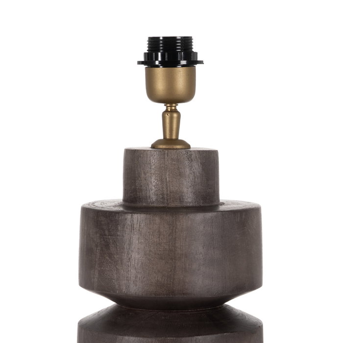 Base Lámpara Mesa Marrón Madera de Mango 16 X 16 X 40 cm