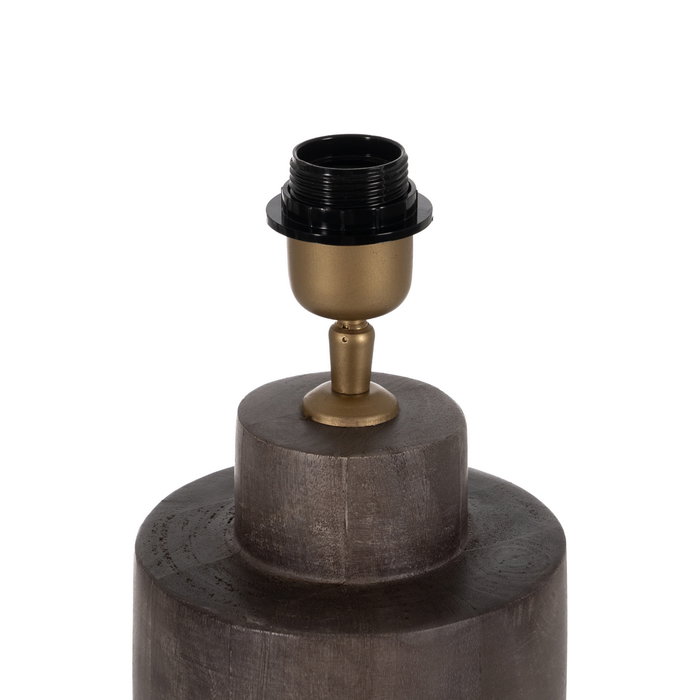 Base Lámpara Mesa Marrón Madera de Mango 16 X 16 X 40 cm